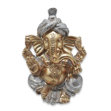 Imagem de Linda Estátua de Ganesha Divindade do Sucesso Gold 10 cm