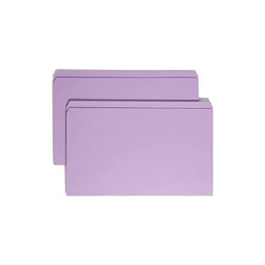 Imagem de Smead Pasta de arquivos, aba reta reforçada, tamanho ofício, lavanda, 100 por caixa (17410)