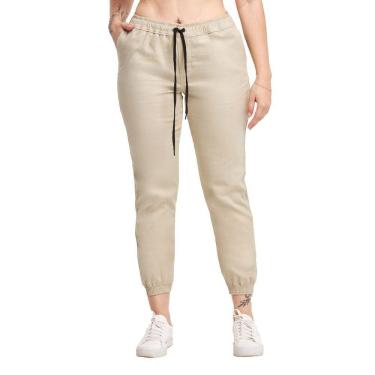 Imagem de Calça Jogger Plus Size Sarja Feminina Skinny Com Punho S01plus