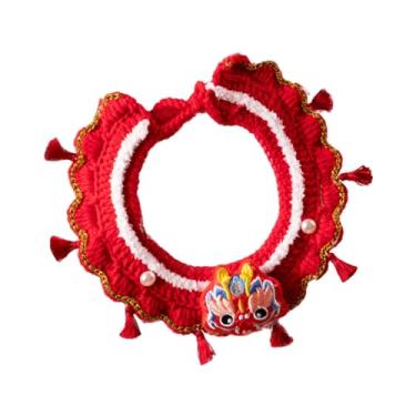 Imagem de Generic Tricô Colar de Gato Gatinho Colar Cachecol de Malha Cachecol Decorativo Gato de Malha Colar Artesanal Crochê Babador para Filhote de Cachorro Gatinho