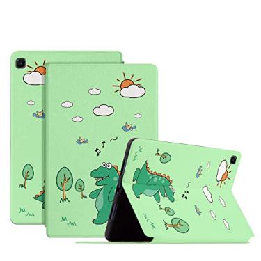 Imagem de Nuouxoco Capa para Samsung Galaxy Tab A7 Lite 22.1 cm (SM-T220/T225/T227) Capa protetora de corpo inteiro à prova de choque capa dobrável com suporte para tablet Galaxy A7 Lite 2021 - dinossauro fofo