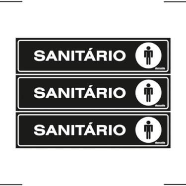 Imagem de Combo 3 Placas De Sinalização Sanitário Masculino 30x7 Ekomunike - A-431 F9e