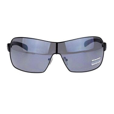 Imagem de Óculos de sol masculino estilo piloto sem aro com design italiano, Preto, preto