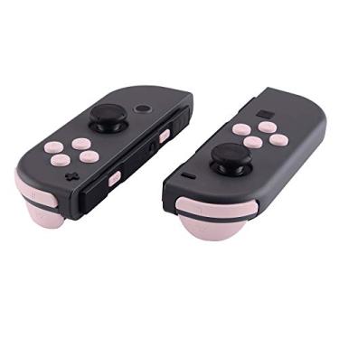 Imagem de eXtremeRate Reposição ABXY Direção Teclas SR SL L R ZR ZL ZL Botões de acionamento molas, conjunto completo de botões de reparo kits com ferramentas para Nintendo Switch Joy-Con JoyCon Shell não incluído, Sakura Pink, NS Full Set Buttons