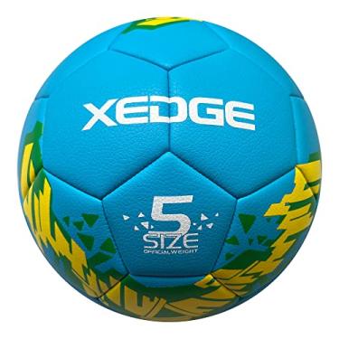 Imagem de XEDGE Bola de futebol tamanho oficial, bola de treinamento tamanho 5 para meninas, meninos, adolescentes jovens, adultos, costurada à máquina para jogar em ambientes internos e externos (azul, tamanho 5)