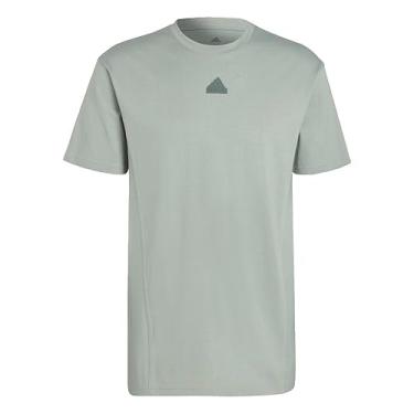 Imagem de adidas Camiseta masculina tamanho alto City Escape, Prateado, verde, G