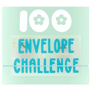 Imagem de Fichário de desafio de 100 envelopes Livro de fichário de orçamento reutilizável com envelopes de dinheiro Fichário de economia de dinheiro Organizador de dinheiro portátil Fichário de desafios de pou
