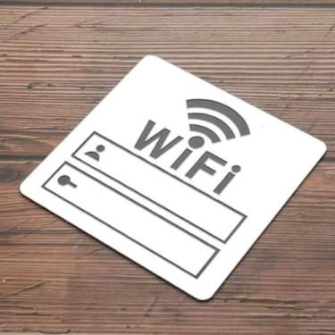 Imagem de YJIUYUANQ "Adesivo de sinal de senha WiFi, adesivo de sinal de parede para casa, banheiro, reuniões, hotéis, hospitais, indicadores de porta de banheiro, prata, 3 peças