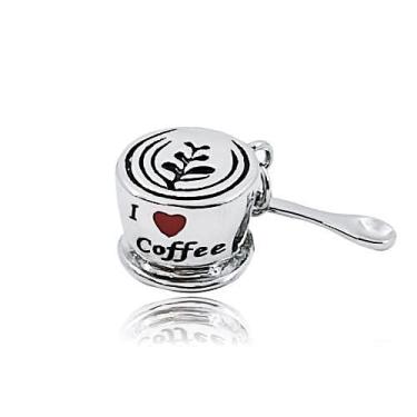 Imagem de MZC Jewelry I Love Coffee Cup Charm Bead for Pandora Braceletes Family Grandma Mom Birthday Gift, Cobre, Cobre