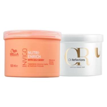 Imagem de Kit Wella Duo Mascára de Nutrição Nuti-Enrich 500g + Máscara Oil Reflections 500ml
