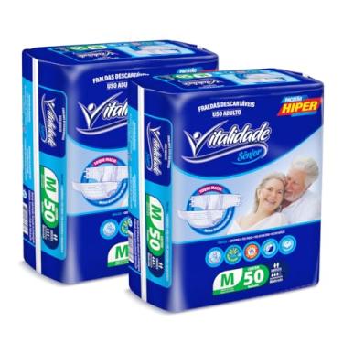 Imagem de Kit 2 Pacotes Fralda Descartável Geriátrica Adulta Genérica Absorv Hiper Fita M