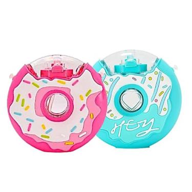 Imagem de Garrafa Infantil Donuts Redonda Com Canudo | Garrafinha 380 ML (Verde)