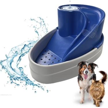 Imagem de Fonte Bebedouro Automático Cães Gatos Tobo Fonte Água Corrente Bivolt 2,5L Azul