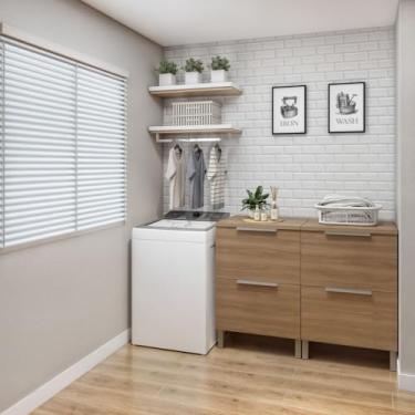 Imagem de Conjunto 2 Balcões Tex 102 para Área de Serviço Carvalho