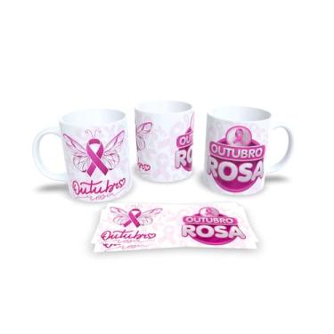 Imagem de Canecas Branca de Porcelana Personalizadas Outubro Rosa (Mod.2)