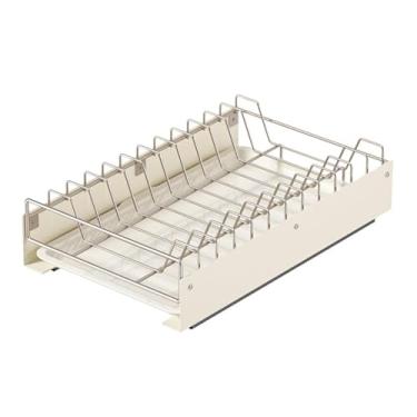 Imagem de Generic Organizador de armário retrátil, bandeja de armazenamento, organizador de pratos, escorredor de pratos, gaveta deslizante, para prateleiras de, Prateleira para