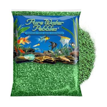 Imagem de Pure Water Pebbles Cascalho de aquário, 900 g, verde esmeralda