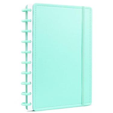 Imagem de Caderno De Discos Grande 80 Folhas B5 Tamanho Colegial Pautado Inteligente Mágico Capa Dura Lisa Colors Básico Com Elástico 1 Matéria (Verde)