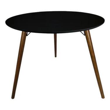 Imagem de Mesa 3 Pé Palito 75cm Suporte V + Tampo Redondo 80cm Preto - jthome