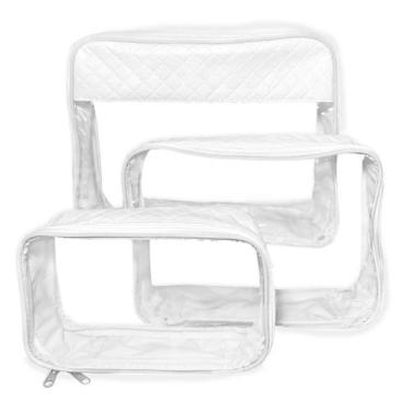 Imagem de Kit 3 OrganizadorNecessaire Transparente Bebe Mala Infantil Bolsa Mate