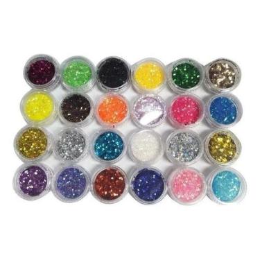 Imagem de Glitter Encapsulado Flocado Para Unhas 24 Lindas Cores 24un - OEM, gli