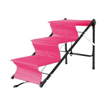 Imagem de Escada Rampa Para Pet One Dobrável Tubline - Rosa