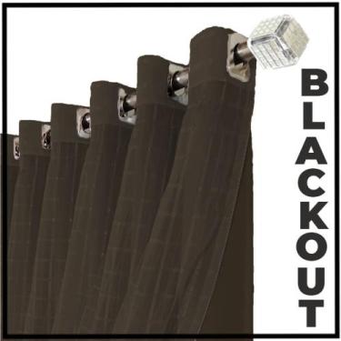 Imagem de cortina blackout Roma corta luz 2,10 x 1,70 quarto marrom - Bravin Enx