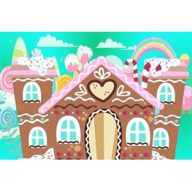 Imagem de Painel de Lona Casa de Doces Ginger Bread - Fabrika de Festa, 100x070c