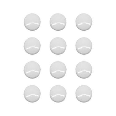 Imagem de Imãs Enfeite de Geladeira e Painel - Botão Branco 12 Unidades - TUDOPR