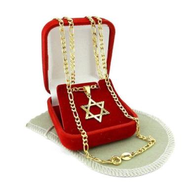 Imagem de Corrente Masculina 60Cm 3Mm Estrela 20Mm Folheada Ouro Cr207 - Wnbijou