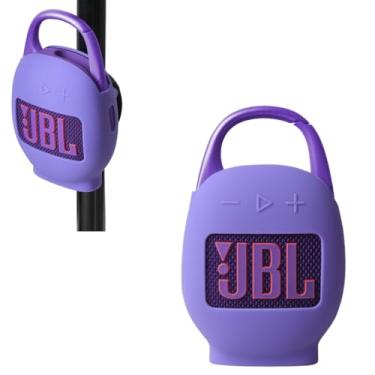 Imagem de Hermitshell Capa de transporte de silicone para alto-falante Bluetooth portátil JBL Clip 5 (Roxo)