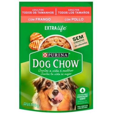Imagem de Ração Úmida Sachê Dog Chow Purina para Cães Adultos Sabor Frango 100g,