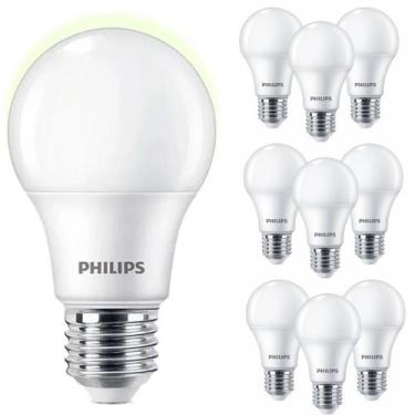 Imagem de kit 10 Lâmpada Led Philips 9w Bulbo Branco Neutro 4000K 806lm Equivale