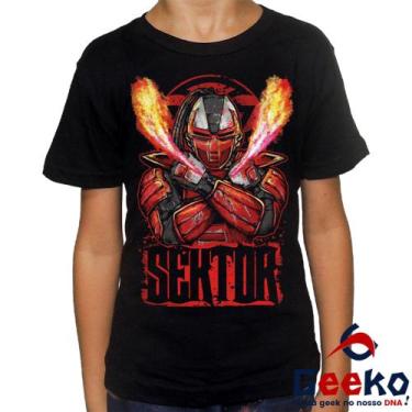 Imagem de Camiseta Infantil Sektor 100% Algodão Mortal Kombat Geeko, Preto, 10