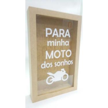 Imagem de Quadro Rolhas Cofrinho Cofre Viagem Porta Moedas 27x17cm mdf cru - son
