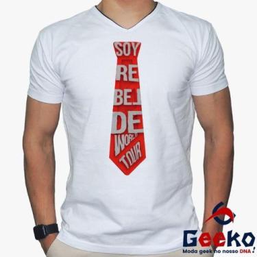 Imagem de Camiseta Soy Rebelde Tour 100% Algodão RBD Geeko, Branco gola v, M