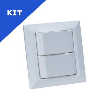 Imagem de Kit Espelhos de Tomadas Duplo Chanfrado com 2 Interruptores - CONNECT 