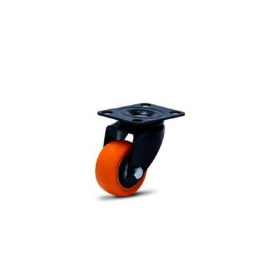 Imagem de (4pçs) RODIZIO PRETO GIRAT PLACA RODA 41MM LARANJA ROLAMENTO - COLSON