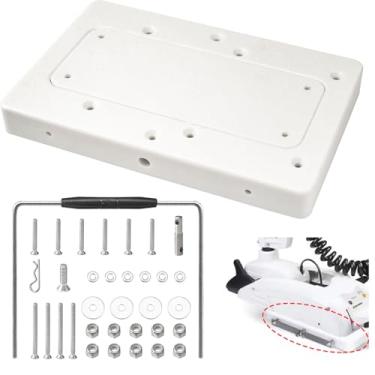 Imagem de 1854054 RTA-54 para Minn Kota Placa de montagem de suporte de liberação rápida composta compatível com Riptide Terrova Ulterra PowerDrive V2 e Deckhand 40 para motores de pesca de 50 kg e 182 cm e 221