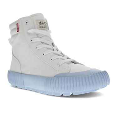 Imagem de Levi's Tênis feminino Olivia DF Fabric Hightop Fashion, Branco/azul, 6.5