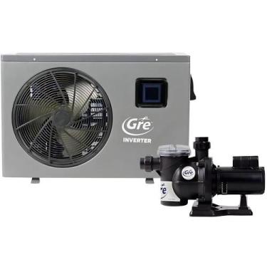Imagem de Trocador de Calor Inverter 23.800 BTU 220V e Bomba para Piscina 1/3 CV