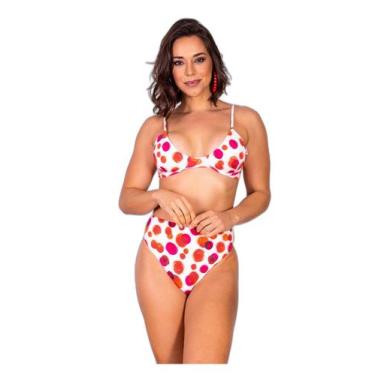 Imagem de Biquíni Areia Branca Bio Lanai Hot Pant Estampado Vermelho, P