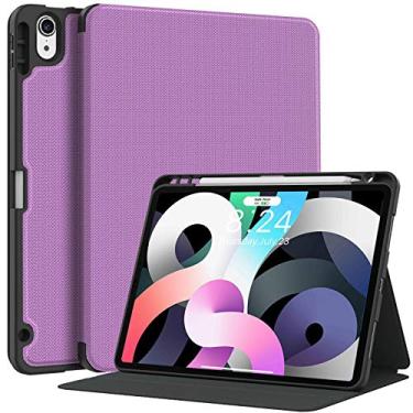 Imagem de Capa Supveco para iPad Air 4/5 com suporte para lápis, capa traseira de TPU macio e leve para 10,9 polegadas 2020/2022 - roxa
