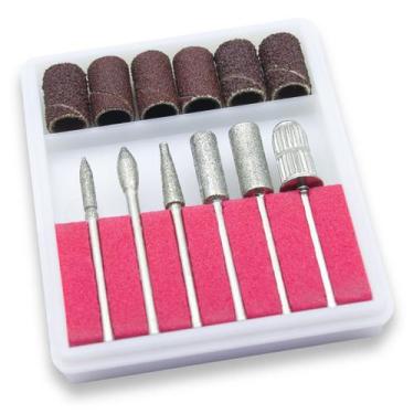 Imagem de Kit 6 Brocas e 6 Lixas Refil Lixadeira Elétrica Unhas Gel - Arte Seduç