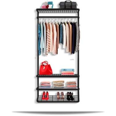 Imagem de Guarda roupa closet aramado sem portas CLR285 - 1,00m - Smart Black - 