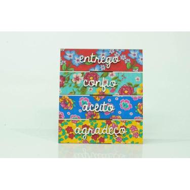 Imagem de Placa de Mesa Entrego Confio Aceito Agradeço  20,5x18cm - Wersen  Arte
