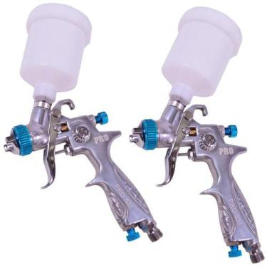 Imagem de Kit c/ 2 Pistolas de Pintura e Cola Gravidade HVLP 0.8 MM 125 ML PRO-5