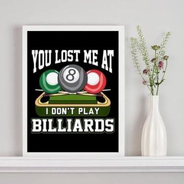 Imagem de Quadro Decorativo Bilhar Sinuca 45X34Cm - Com Vidro - Quadros On-Line