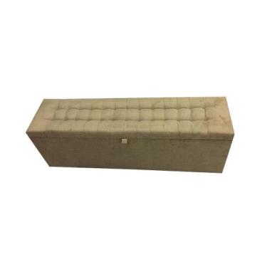 Imagem de Recamier puff baú para cama box queen size - 1,58cm - bege escuro - NE