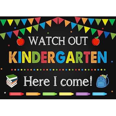 Imagem de Alltten Pano de fundo de 2,1 x 1,5 m Jardim de infância de volta às aulas Fundo de Primeiro Dia de Escola Fotografia Pré-Escolar Crianças Sala de Aula Decoração F78